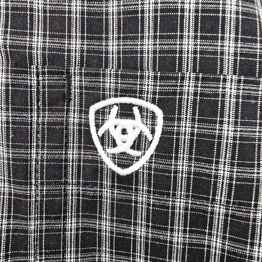 Ariat Pro Series Mens L Long Sleeve Plaid Western Shirt Vented